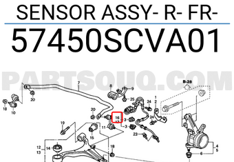 Honda 57450SCVA01 SENSOR ASSY- R- FR