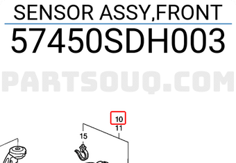 Honda 57450SDH003 SENSOR ASSY,FRONT