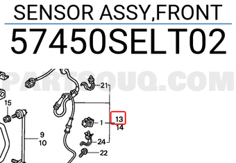 Honda 57450SELT02 SENSOR ASSY,FRONT