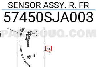 Honda 57450SJA003 SENSOR ASSY. R. FR