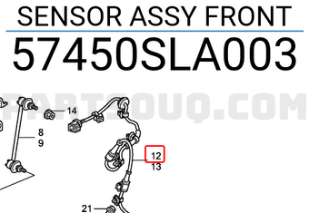 Honda 57450SLA003 SENSOR ASSY FRONT