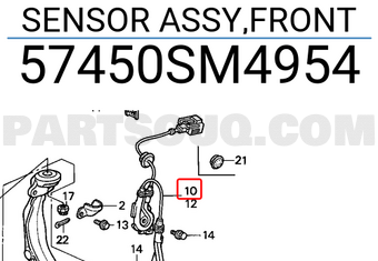 Honda 57450SM4954 SENSOR ASSY,FRONT