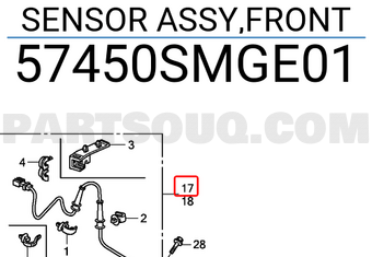 Honda 57450SMGE01 SENSOR ASSY,FRONT