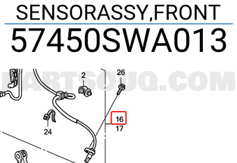 Honda 57450SWA013 SENSORASSY,FRONT