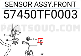 Honda 57450TF0003 SENSOR ASSY,FRONT