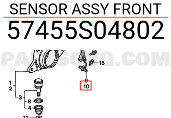 Honda 57455S04802 SENSOR ASSY FRONT