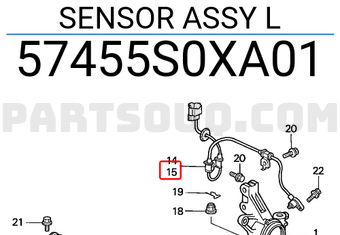 Honda 57455S0XA01 SENSOR ASSY L