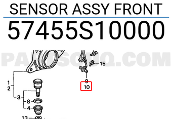 Honda 57455S10000 SENSOR ASSY FRONT