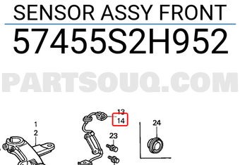 Honda 57455S2H952 SENSOR ASSY FRONT