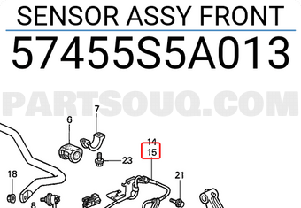 Honda 57455S5A013 SENSOR ASSY FRONT