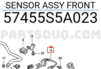 Honda 57455S5A023 SENSOR ASSY FRONT
