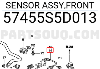 Honda 57455S5D013 SENSOR ASSY,FRONT