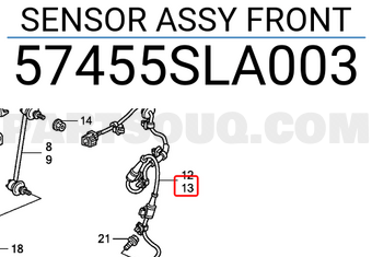 Honda 57455SLA003 SENSOR ASSY FRONT