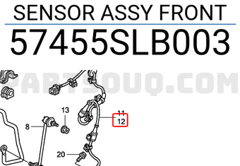 Honda 57455SLB003 SENSOR ASSY FRONT