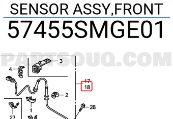 Honda 57455SMGE01 SENSOR ASSY,FRONT