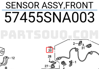 Honda 57455SNA003 SENSOR ASSY,FRONT