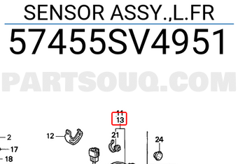 Honda 57455SV4951 SENSOR ASSY.,L.FR