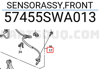 Honda 57455SWA013 SENSORASSY,FRONT