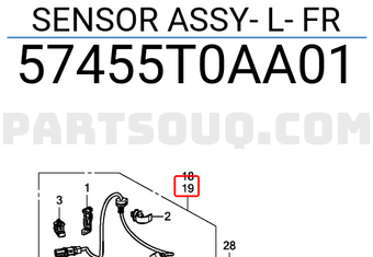 Honda 57455T0AA01 SENSOR ASSY- L- FR