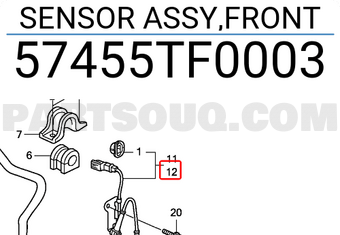 Honda 57455TF0003 SENSOR ASSY,FRONT