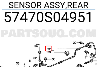 Honda 57470S04951 SENSOR ASSY,REAR