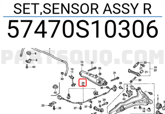 Honda 57470S10306 SET,SENSOR ASSY R