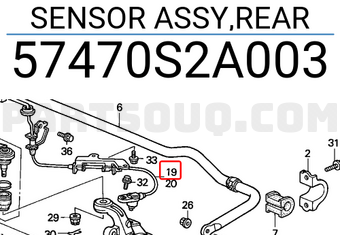 Honda 57470S2A003 SENSOR ASSY,REAR