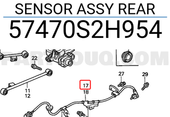 Honda 57470S2H954 SENSOR ASSY REAR