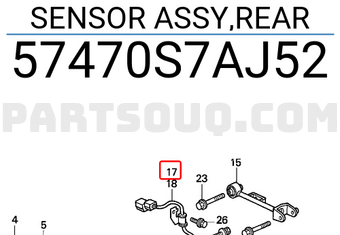 Honda 57470S7AJ52 SENSOR ASSY,REAR