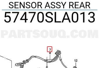 Honda 57470SLA013 SENSOR ASSY REAR
