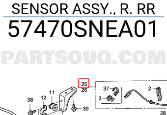 Honda 57470SNEA01 SENSOR ASSY., R. RR