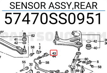 Honda 57470SS0951 SENSOR ASSY,REAR