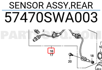 Honda 57470SWA003 SENSOR ASSY,REAR