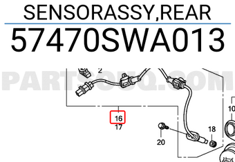 Honda 57470SWA013 SENSORASSY,REAR
