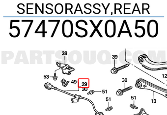 Honda 57470SX0A50 SENSORASSY,REAR