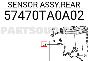 Honda 57470TA0A02 SENSOR ASSY,REAR