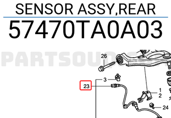 Honda 57470TA0A03 SENSOR ASSY,REAR