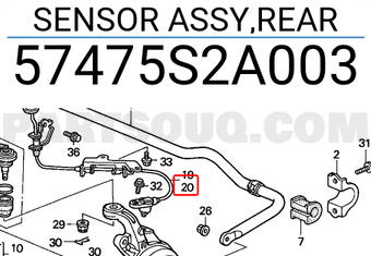 Honda 57475S2A003 SENSOR ASSY,REAR