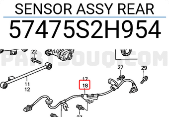 Honda 57475S2H954 SENSOR ASSY REAR