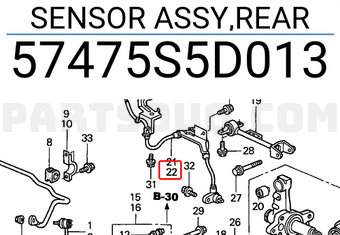Honda 57475S5D013 SENSOR ASSY,REAR