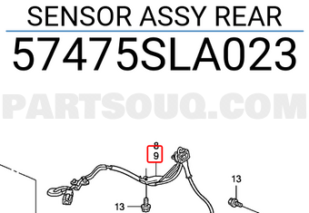 Honda 57475SLA023 SENSOR ASSY REAR