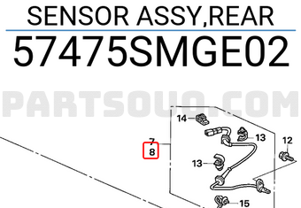 Honda 57475SMGE02 SENSOR ASSY,REAR