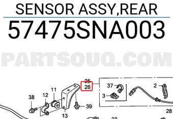 Honda 57475SNA003 SENSOR ASSY,REAR