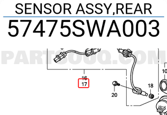 Honda 57475SWA003 SENSOR ASSY,REAR