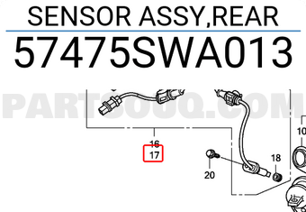 Honda 57475SWA013 SENSOR ASSY,REAR