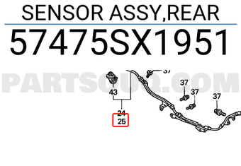 Honda 57475SX1951 SENSOR ASSY,REAR