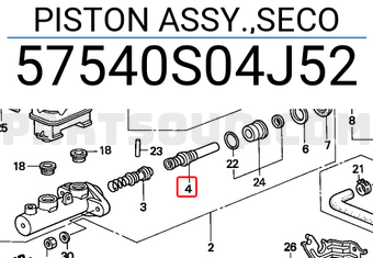Honda 57540S04J52 PISTON ASSY.,SECO