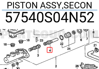 Honda 57540S04N52 PISTON ASSY,SECON