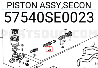 Honda 57540SE0023 PISTON ASSY,SECON