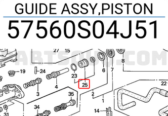 Honda 57560S04J51 GUIDE ASSY,PISTON